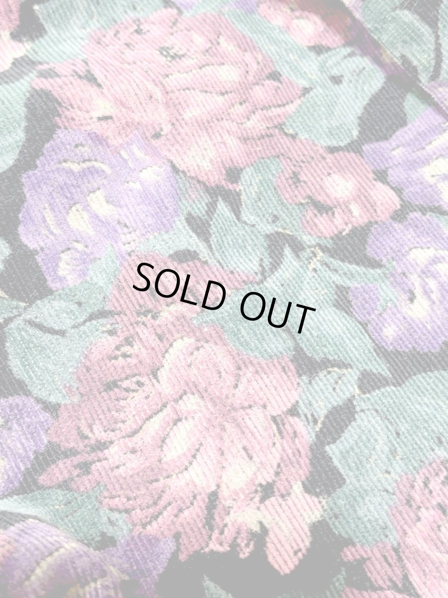 画像9: コーデュロイ 花柄 レトロ USA古着 ヴィンテージテーラードジャケット (9)