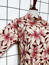 画像6: 花柄 タートルネック ウエストゴム レトロ 長袖 ヨーロッパ古着 ヴィンテージワンピース (6)