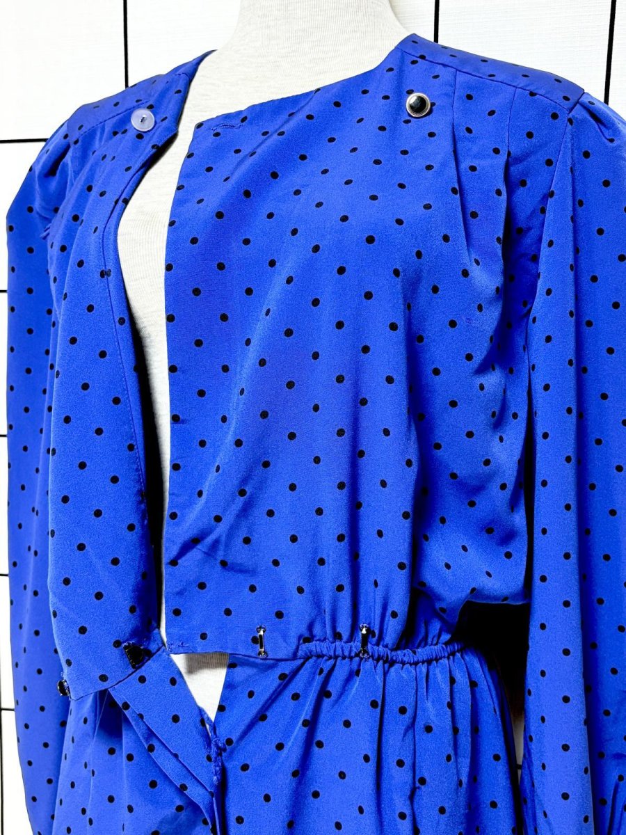 画像10: ドット柄 ウエストゴム レトロ USA古着 ヴィンテージワンピース (10)