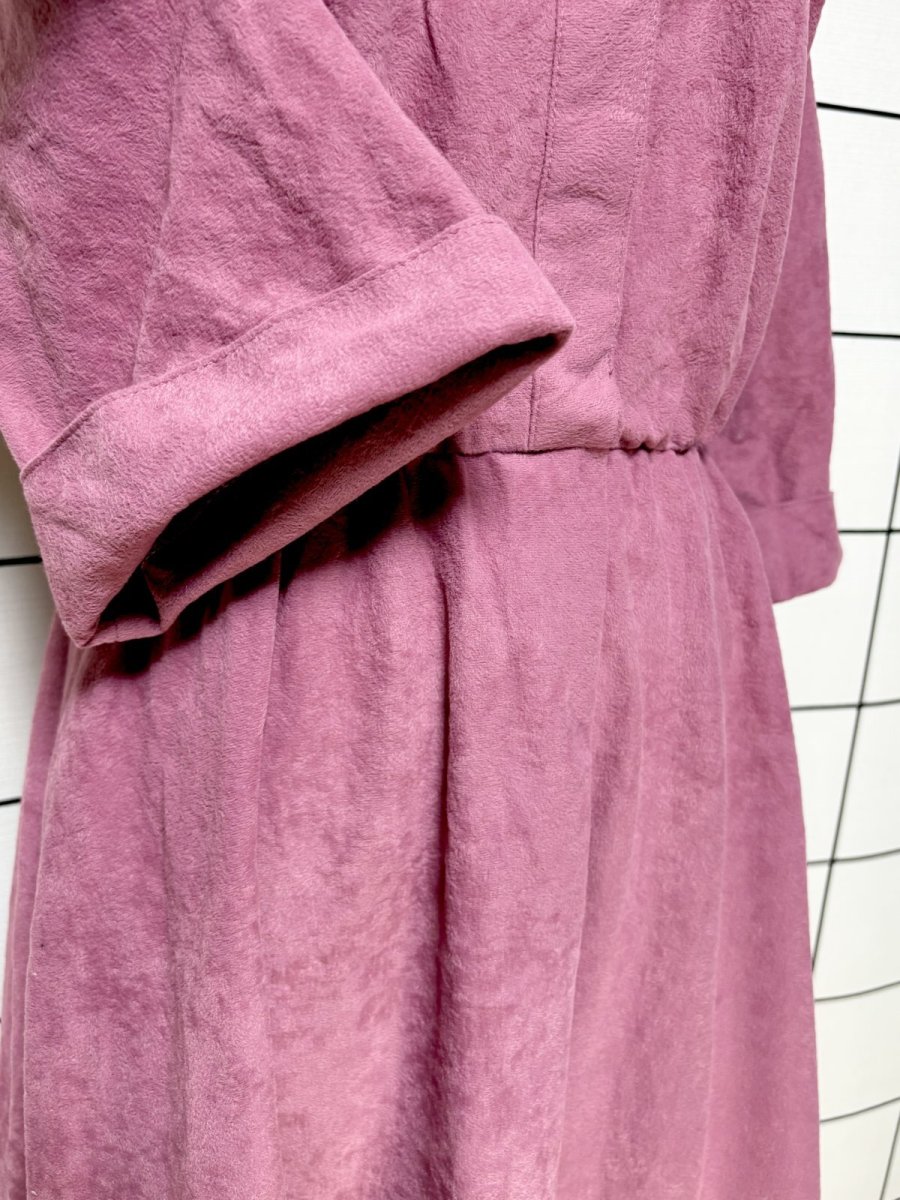 画像7: ベルベット ウエストゴム レトロ 長袖 USA古着 ヴィンテージワンピース (7)