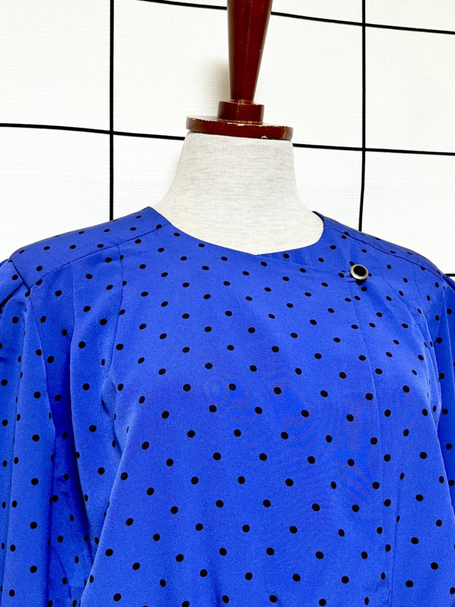 画像5: ドット柄 ウエストゴム レトロ USA古着 ヴィンテージワンピース (5)