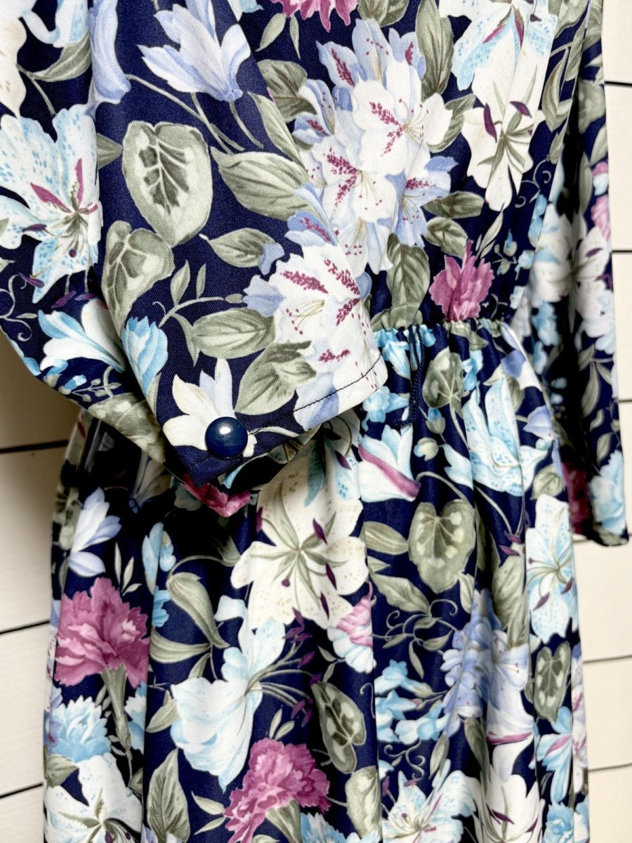 画像7: 花柄 ウエストゴム レトロ USA古着 ヴィンテージワンピース (7)