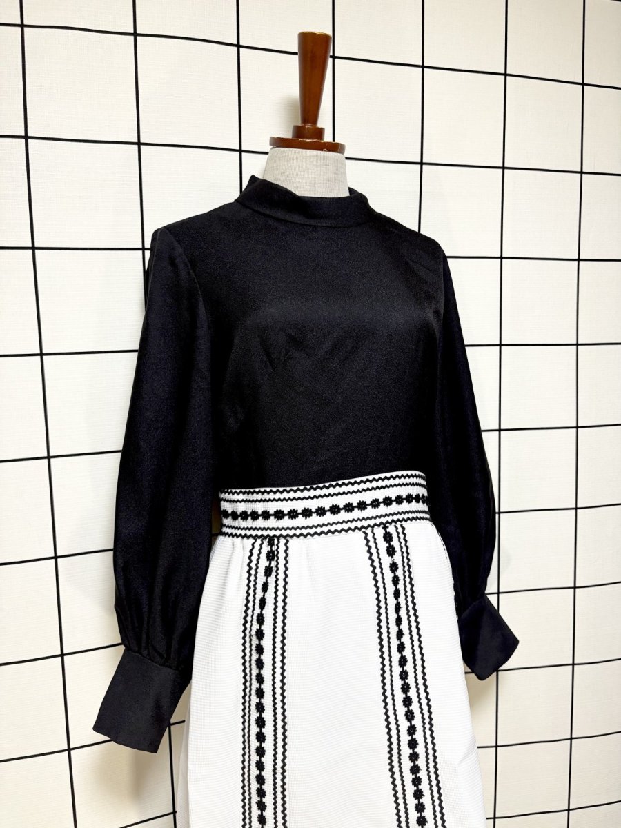 画像3: モノクロ  タートルネック レトロ USA古着 ヴィンテージワンピース (3)