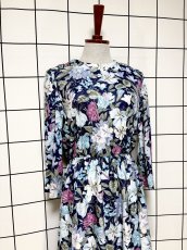 画像3: 花柄 ウエストゴム レトロ USA古着 ヴィンテージワンピース (3)