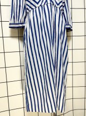 画像8: ストライプ ウエストゴム レトロ USA古着 ヴィンテージワンピース (8)