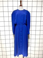 画像1: ドット柄 ウエストゴム レトロ USA古着 ヴィンテージワンピース (1)
