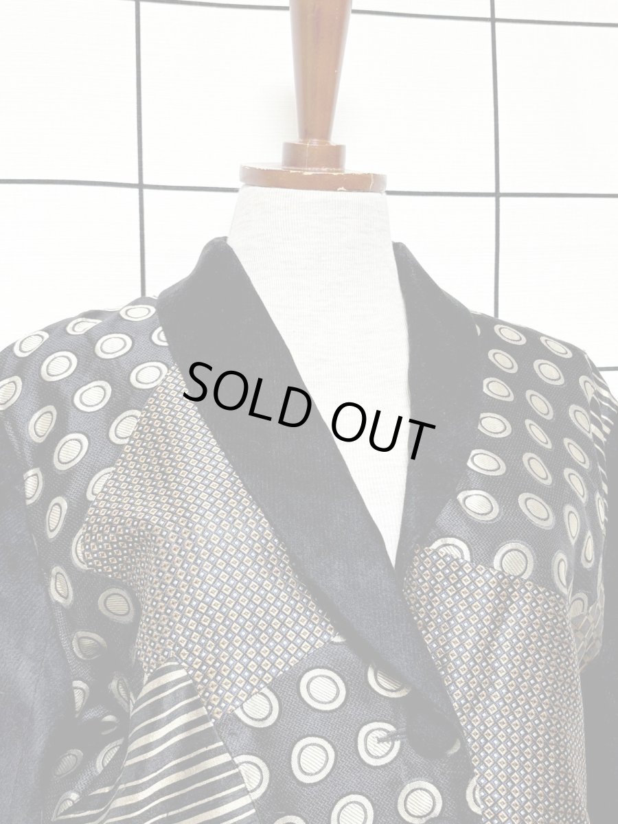 画像5: ショート丈 ドット柄 ストライプ レトロ USA古着 ヴィンテージジャケット (5)