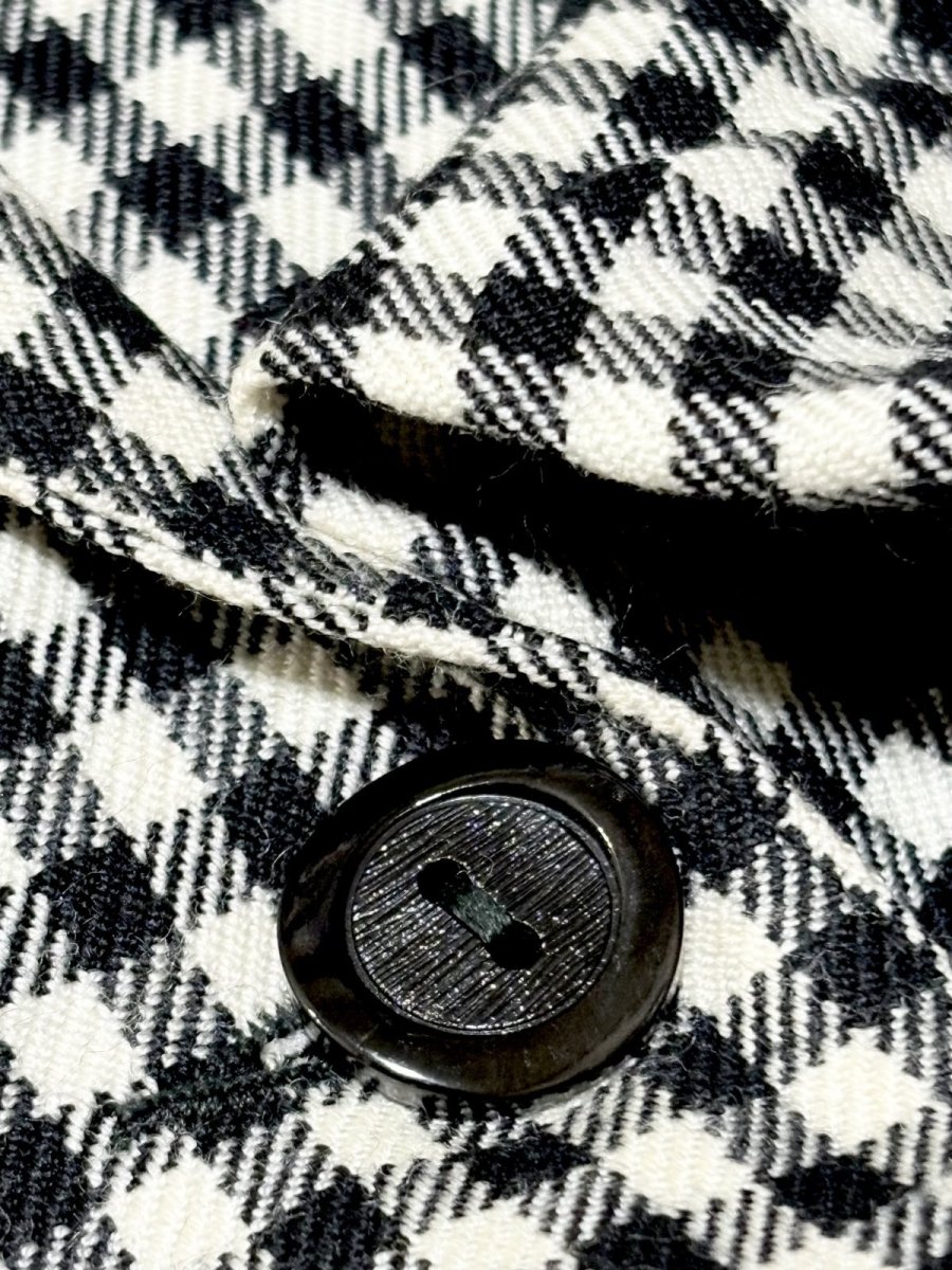 画像10: ギンガムチェック モノクロ レトロ USA古着 ヴィンテージテーラードジャケット (10)