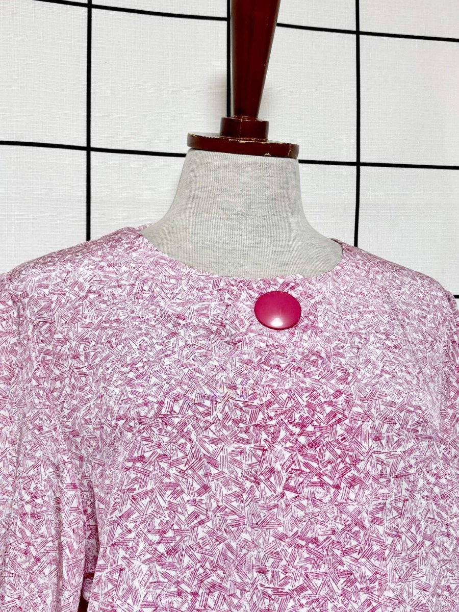 画像5: 総柄 大ぶりボタン ウエストゴム レトロ USA古着 ヴィンテージワンピース (5)