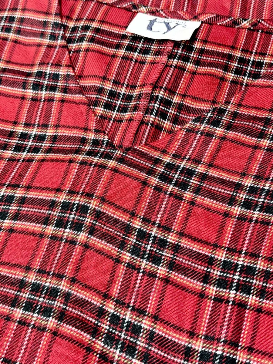 画像11: トラッドコーデにもおすすめ チェック柄 フリンジ ノースリーブ レトロ USA古着 ヴィンテージワンピース (11)