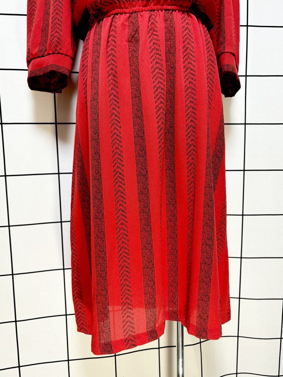 画像8: ストライプ ボーダー ウエストゴム レトロ USA古着 ヴィンテージワンピース (8)