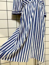 画像9: ストライプ ウエストゴム レトロ USA古着 ヴィンテージワンピース (9)