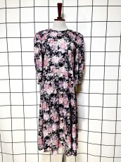 画像1: 花柄 レトロ 長袖 USA古着 ヴィンテージワンピース (1)
