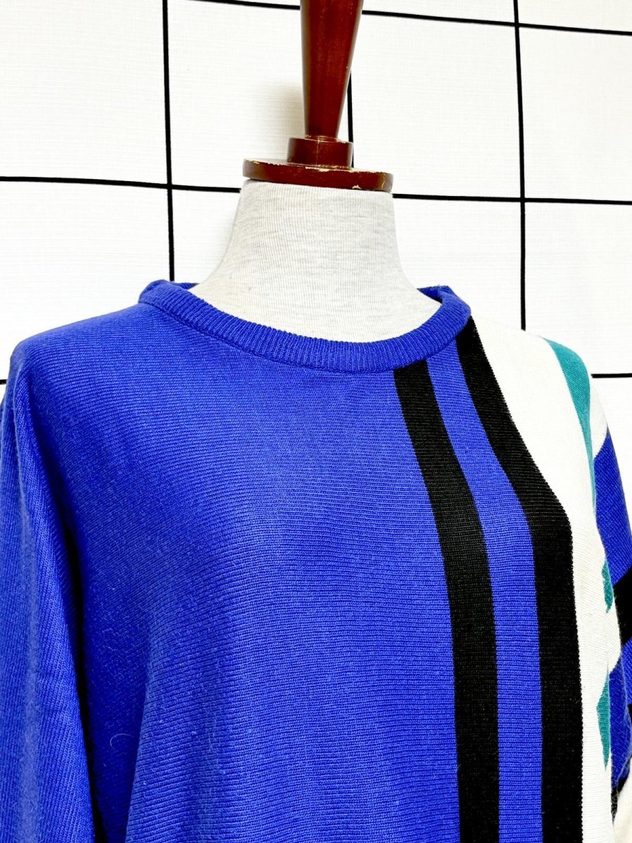 画像5: ストライプ模様編み レトロ USA古着 ヴィンテージニットワンピース (5)