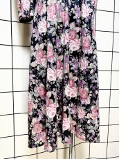 画像8: 花柄 レトロ 長袖 USA古着 ヴィンテージワンピース (8)