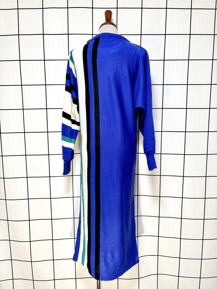 画像2: ストライプ模様編み レトロ USA古着 ヴィンテージニットワンピース (2)