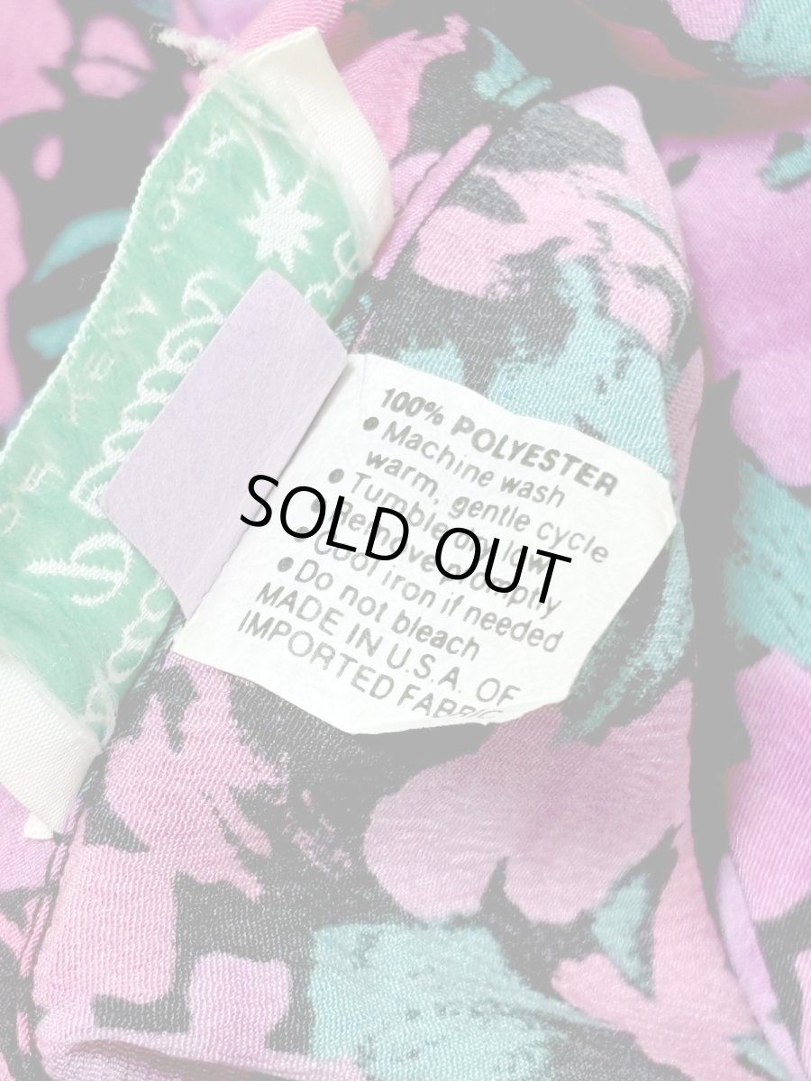 画像14: リボンタイ 花柄 レトロ USA古着 ヴィンテージワンピース (14)