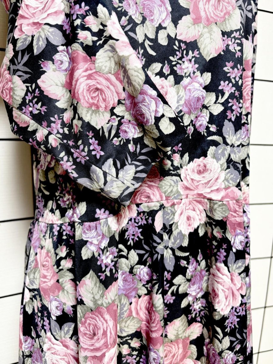 画像7: 花柄 レトロ 長袖 USA古着 ヴィンテージワンピース (7)