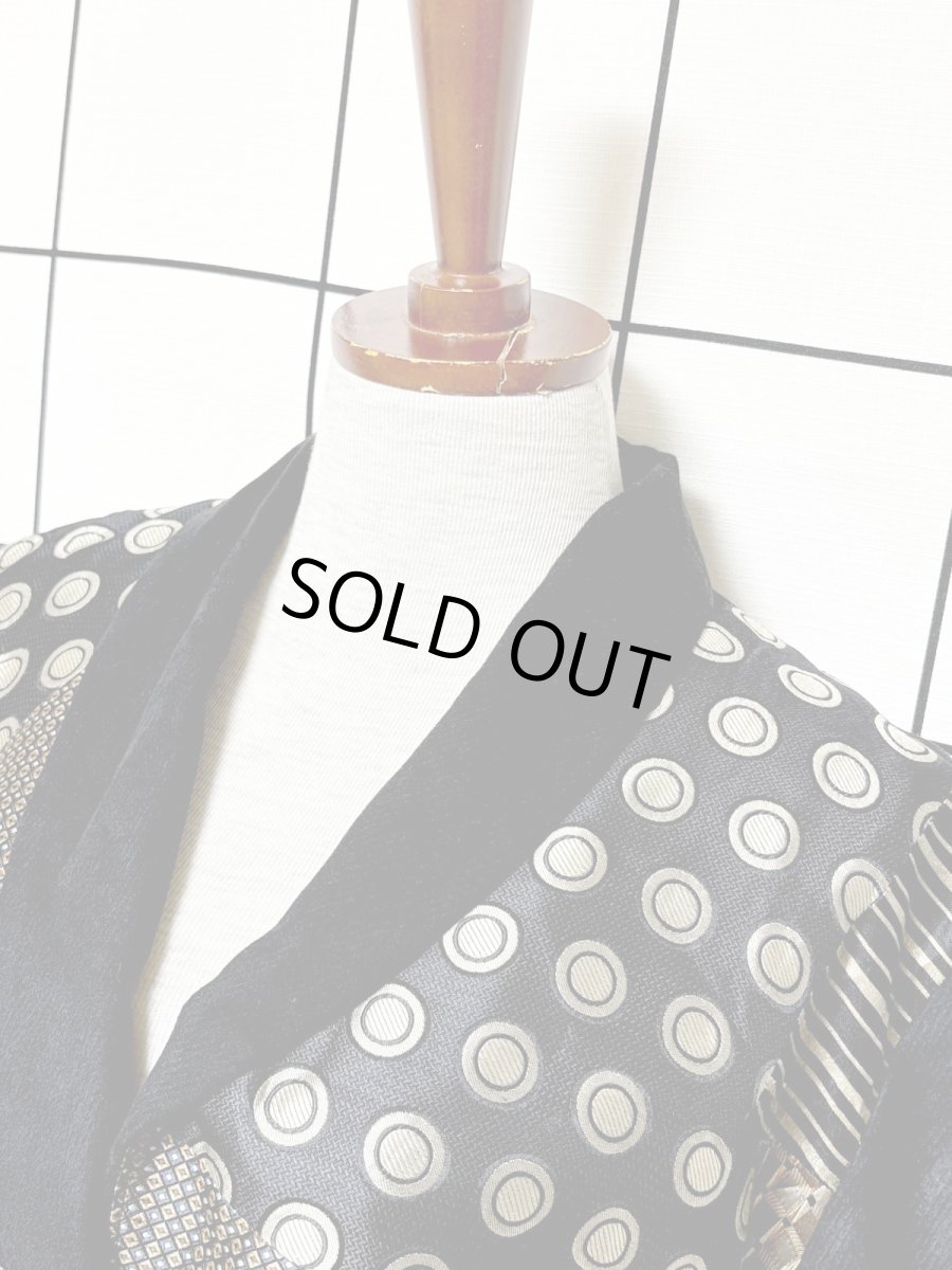 画像4: ショート丈 ドット柄 ストライプ レトロ USA古着 ヴィンテージジャケット (4)