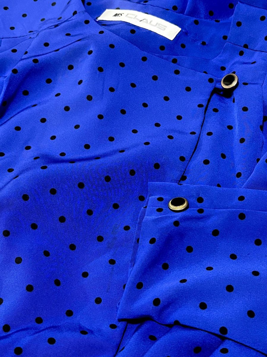 画像11: ドット柄 ウエストゴム レトロ USA古着 ヴィンテージワンピース (11)