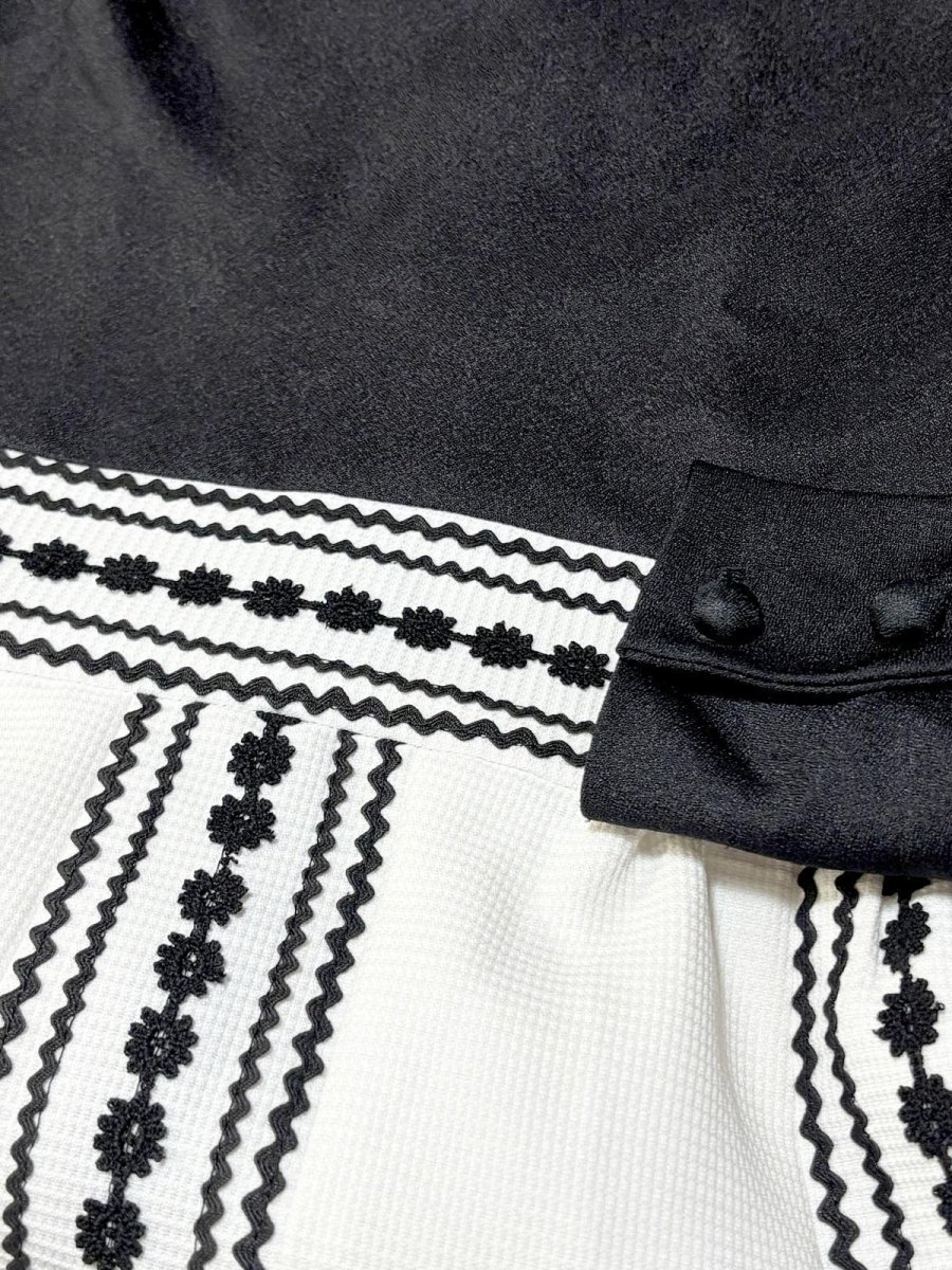 画像9: モノクロ  タートルネック レトロ USA古着 ヴィンテージワンピース (9)