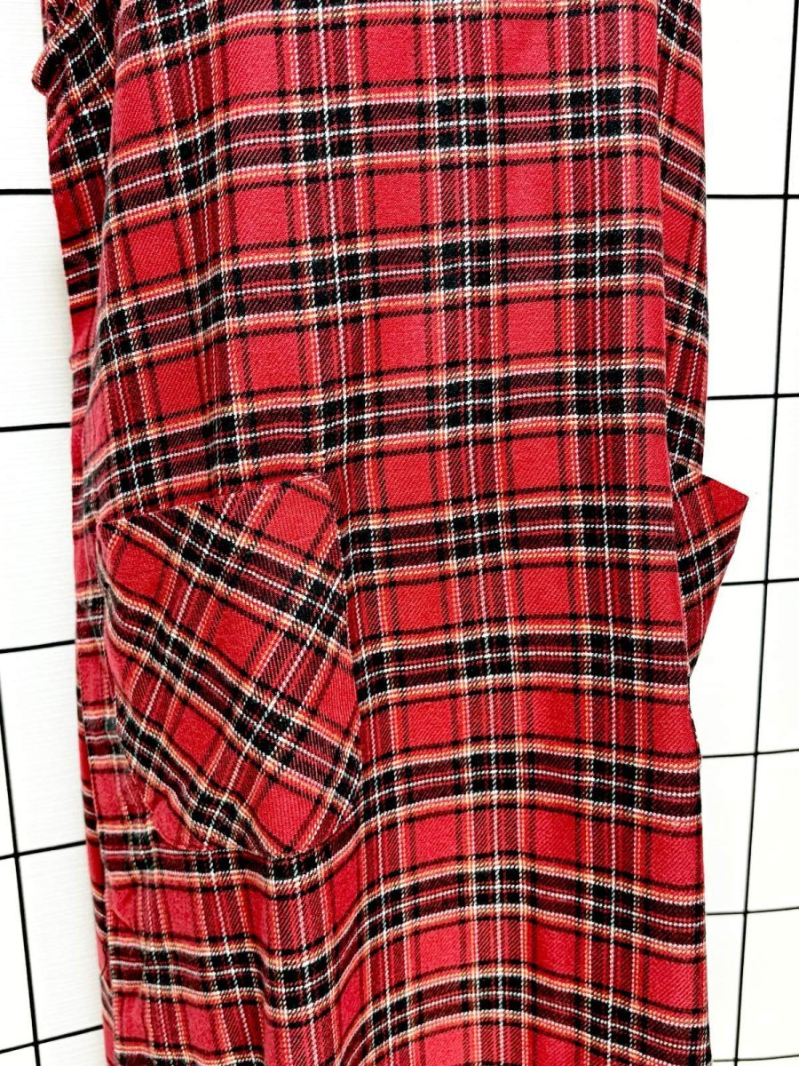 画像9: トラッドコーデにもおすすめ チェック柄 フリンジ ノースリーブ レトロ USA古着 ヴィンテージワンピース (9)