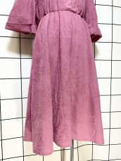 画像8: ベルベット ウエストゴム レトロ 長袖 USA古着 ヴィンテージワンピース (8)