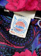 画像16: 薔薇柄 ペイズリー ベルベット切り替え UNIONMADE ウエストゴム レトロ 長袖 USA古着 ヴィンテージワンピース (16)