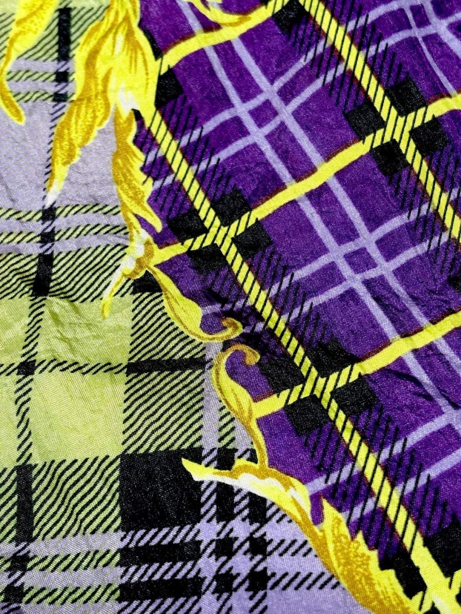 画像10: チェック柄 花柄 オーバーサイズ ジップアップ レトロ USA古着 ジャンパー ブルゾン ヴィンテージナイロンジャケット (10)