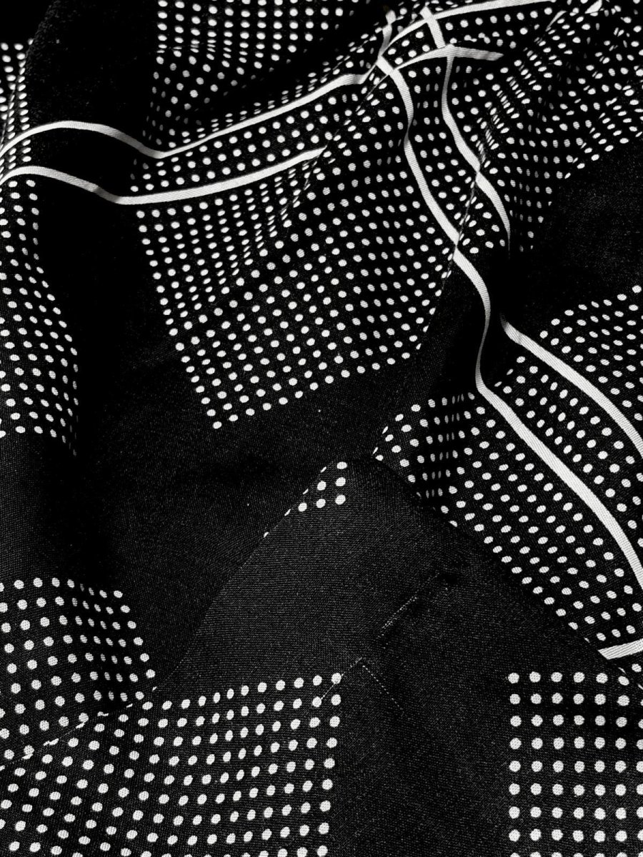 画像7: ドット柄 モノクロ ウエストゴム レトロ USA古着 ヴィンテージスカート (7)