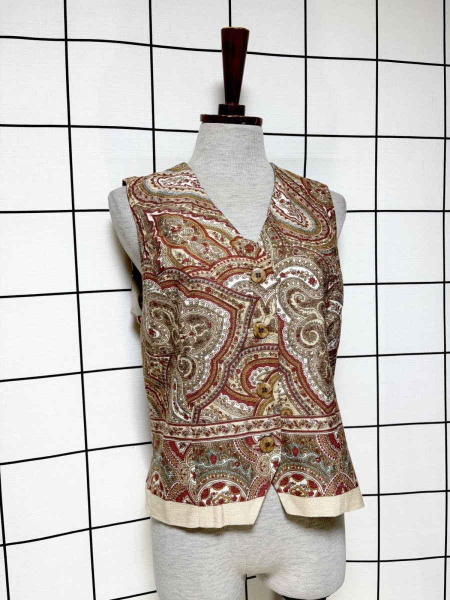 画像4: 総柄 レトロ USA古着 ヴィンテージベスト (4)