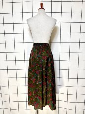 画像6: スカーフ柄 グリーン ウエストゴム レトロ 古着 ヴィンテージスカート (6)