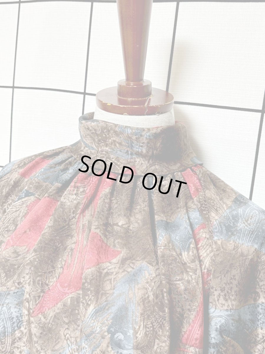 画像5: アート柄 タートルネック レトロ USA古着 シャツ ヴィンテージトップス (5)