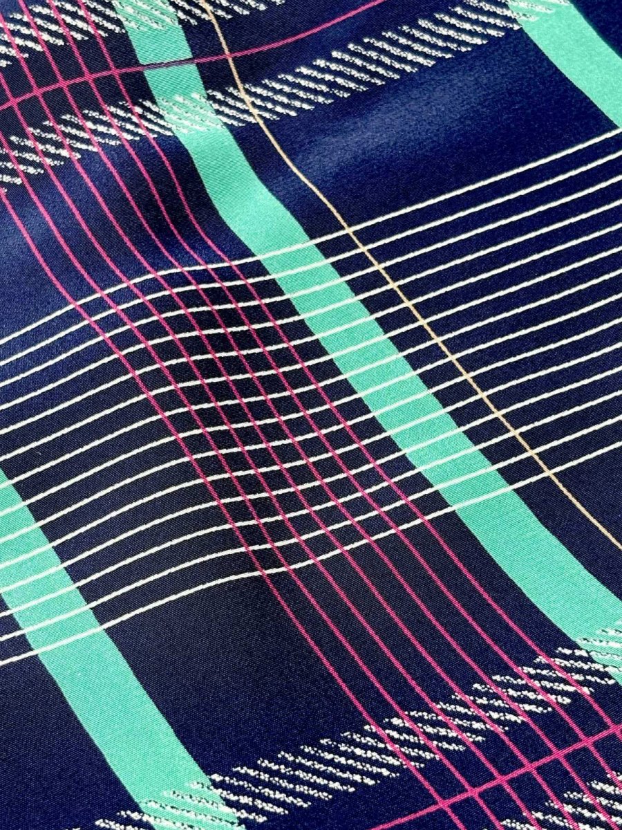 画像9: チェック ネイビー レトロ USA古着 シャツ ヴィンテージブラウス (9)