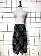 画像5: ドット柄 モノクロ ウエストゴム レトロ USA古着 ヴィンテージスカート (5)