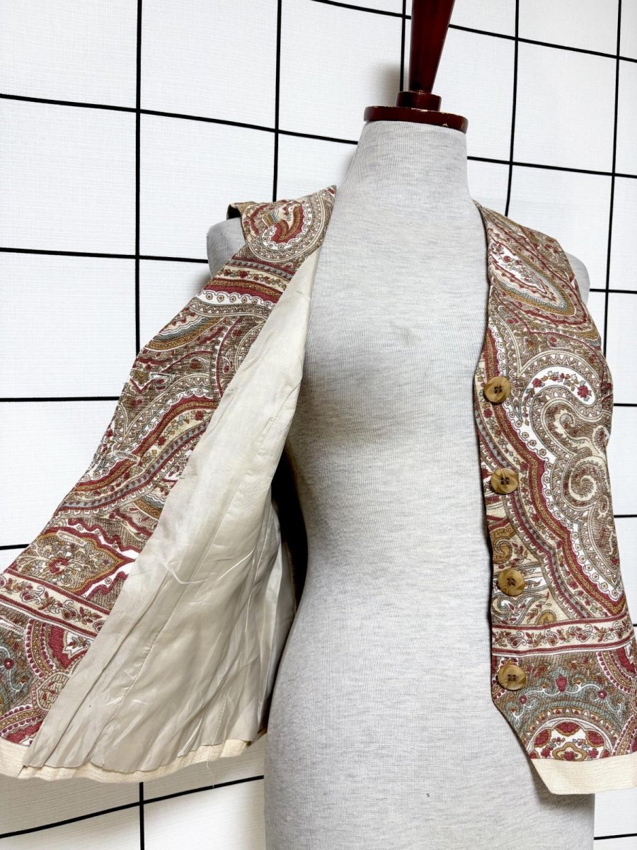 画像9: 総柄 レトロ USA古着 ヴィンテージベスト (9)