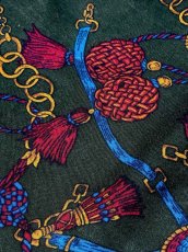 画像8: スカーフ柄 グリーン ウエストゴム レトロ 古着 ヴィンテージスカート (8)