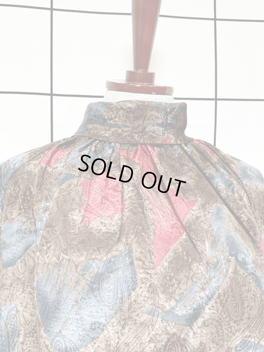 画像6: アート柄 タートルネック レトロ USA古着 シャツ ヴィンテージトップス (6)