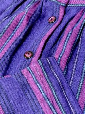 画像8: ストライプ柄 前開き パープル レトロ USA古着 ヴィンテージスカート (8)