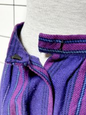 画像6: ストライプ柄 前開き パープル レトロ USA古着 ヴィンテージスカート (6)