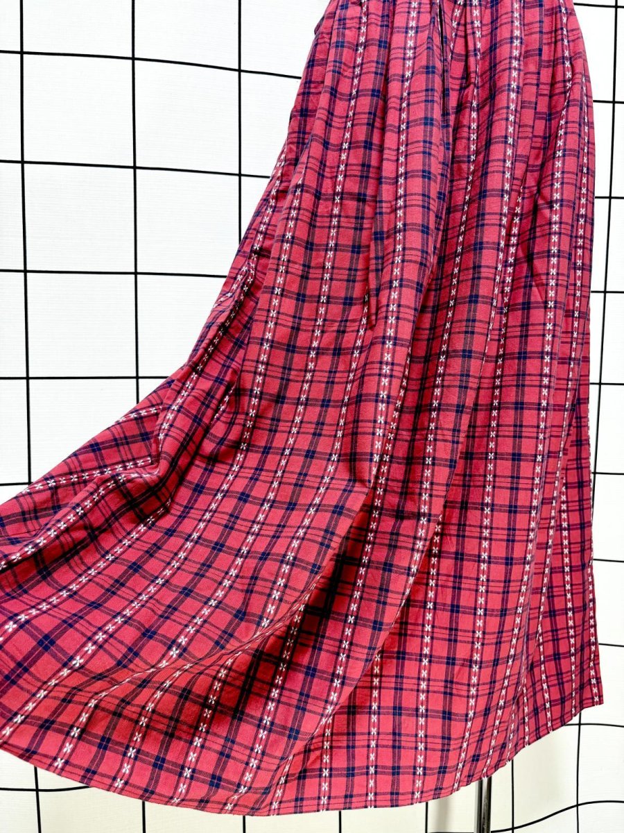画像4: Eddie Bauer チェック柄 刺繍 レトロ USA古着 ヴィンテージスカート (4)