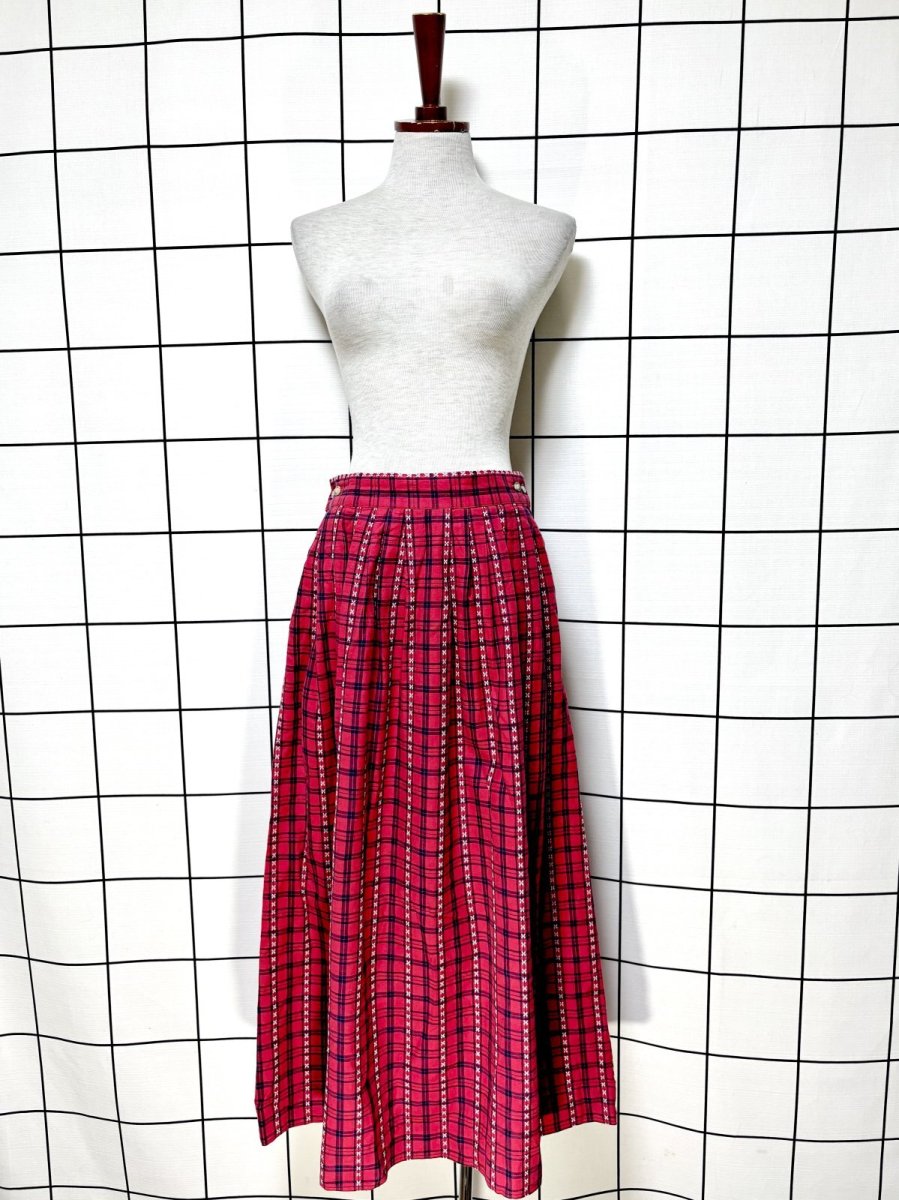 画像5: Eddie Bauer チェック柄 刺繍 レトロ USA古着 ヴィンテージスカート (5)