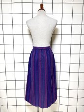 画像5: ストライプ柄 前開き パープル レトロ USA古着 ヴィンテージスカート (5)