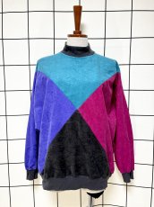 画像1: クレイジーカラー プルオーバー レトロ USA古着 ヴィンテージトップス (1)