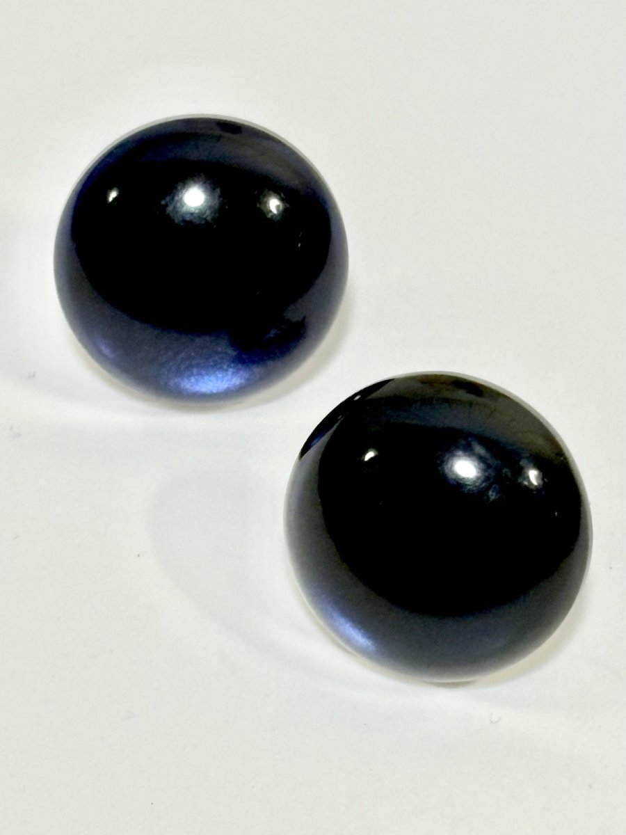 画像2: レトロアンティーク ヴィンテージ イヤリング　ネイビー (2)