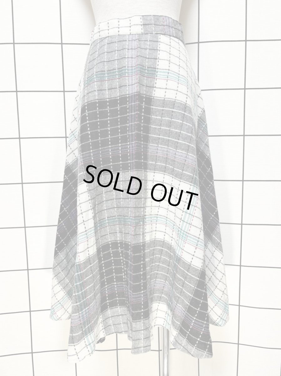 画像1: チェック柄 レトロ USA古着 ヴィンテージ サーキュラースカート (1)