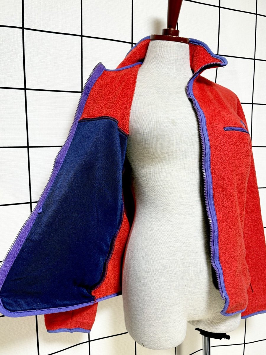 画像9: 80s Patagonia パタゴニア レッド ジップアップ レトロ USA古着 フリースジャケット (9)