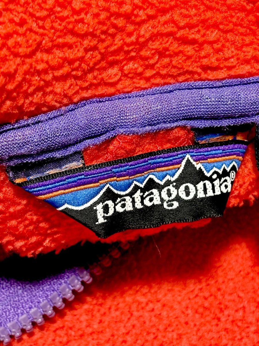 画像12: 80s Patagonia パタゴニア レッド ジップアップ レトロ USA古着 フリースジャケット (12)