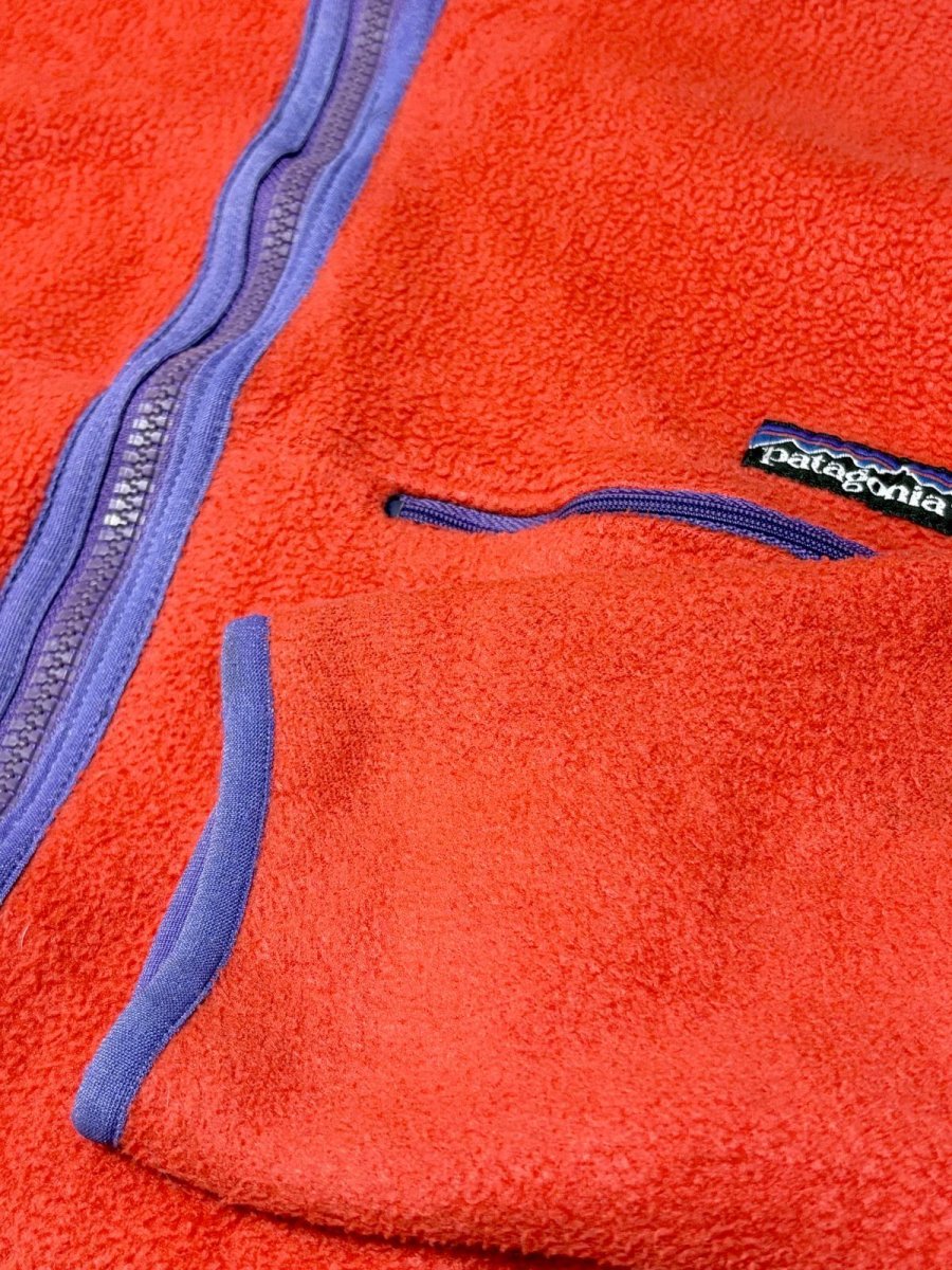 画像10: 80s Patagonia パタゴニア レッド ジップアップ レトロ USA古着 フリースジャケット (10)