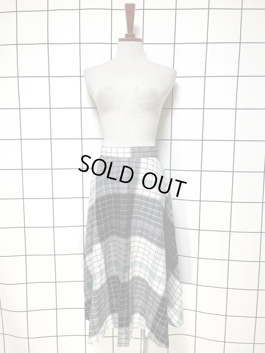 画像5: チェック柄 レトロ USA古着 ヴィンテージ サーキュラースカート (5)